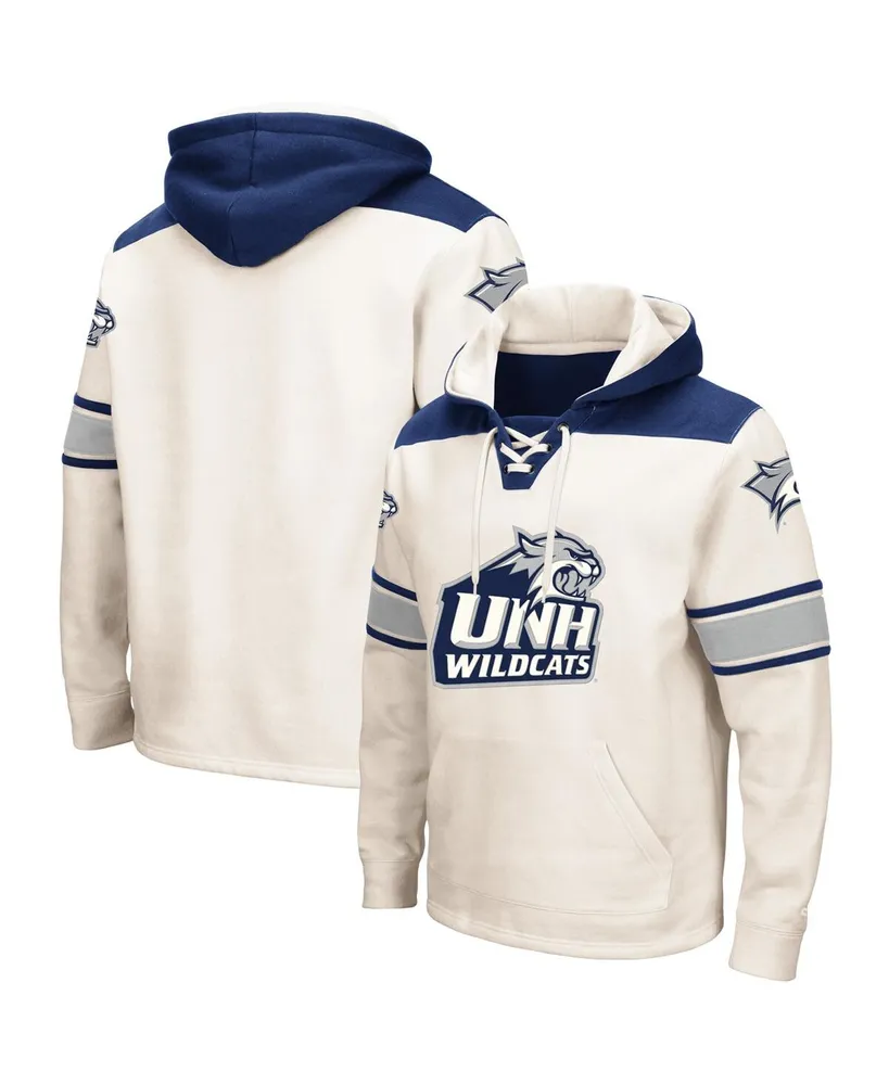 Men's Colosseum Cream New Hampshire Wildcats 2.0 Lace-Up Pullover Hoodie