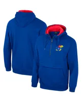 Men's Colosseum Royal Kansas Jayhawks Half-Zip Hoodie