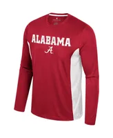 Men's Colosseum Crimson Alabama Crimson Tide Warm Up Long Sleeve T-shirt