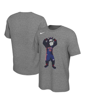 Men's and Women's Nike Heather Charcoal Detroit Pistons Team Mascot T-shirt
