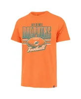 Men's '47 Brand Orange Distressed Miami Dolphins Last Call Franklin T-shirt