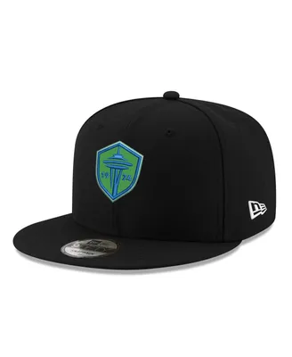 Men's New Era Black Seattle Sounders Fc Primary Logo 9FIFTY Snapback Hat