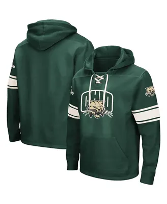 Men's Colosseum Green Ohio Bobcats 2.0 Lace-Up Pullover Hoodie