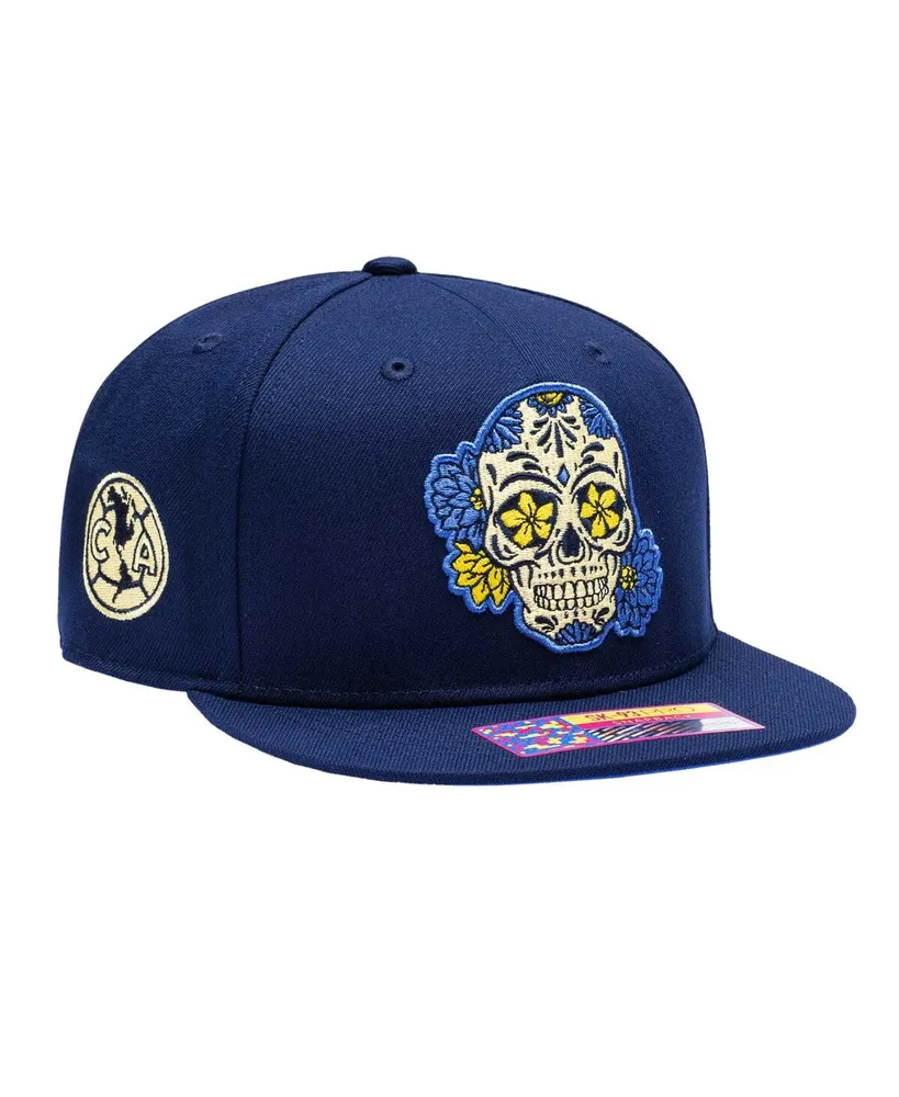 Men's and Women's Navy Club America Me Da Mi Calaverita Snapback Hat