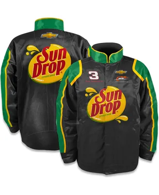 Men's Jr Motorsports Official Team Apparel Black Dale Earnhardt Jr. Sun Drop Nylon Uniform Full-Snap Jacket