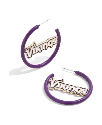 Women's Baublebar Minnesota Vikings Enamel Hoop Earrings