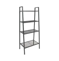 Ladder Bookcase 4 Tiers Metal Anthracite