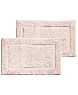 mDesign 100% Cotton Bath Mat, Hotel-Style Bathroom Floor Rug, 2 Pack