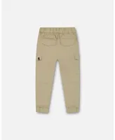 Boy Parachute Jogger Cargo Pants Parchment Beige - Toddler Child