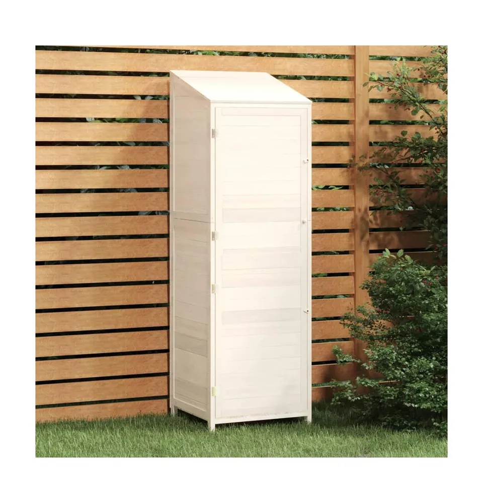 Garden Shed White 21.7"x20.5"x68.7" Solid Wood Fir