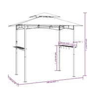 Bbq Gazebo with Side Shelves Anthracite 94.5"x59.1"x95.7" Steel