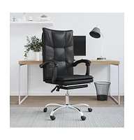 Reclining Office Chair Black Faux Leather