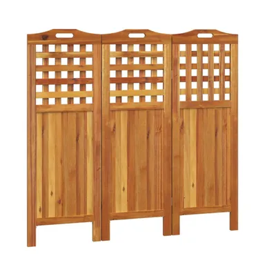 3-Panel Room Divider 47.8"x0.8"x45.3" Solid Wood Acacia