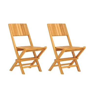 Folding Patio Chairs 2 pcs 18.5"x24"x35.4" Solid Wood Teak
