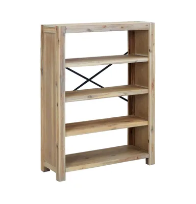 4-Tier Bookcase 31.5"x11.8"x43.3" Solid Wood Acacia