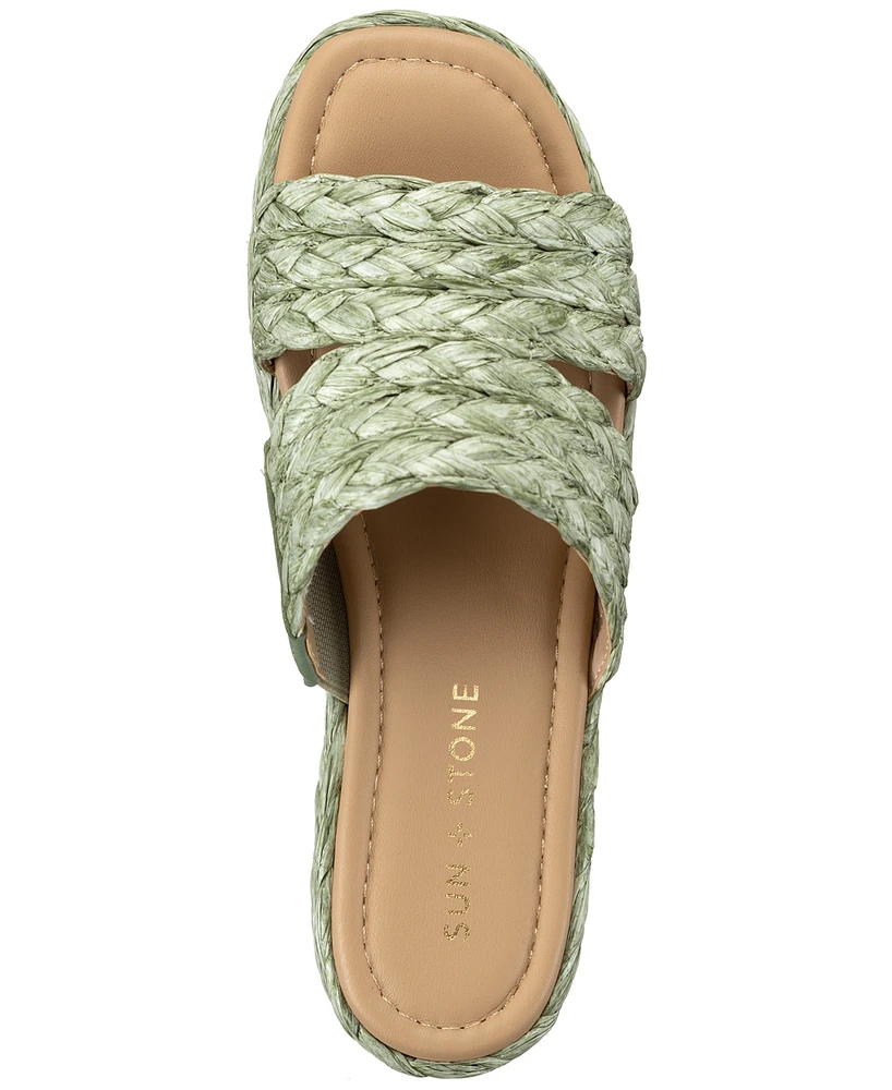Sun + Stone Women's Olinkaa Woven Slide Espadrille Wedge Sandals, Created for Macy's