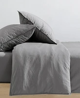 Calvin Klein Washed Percale Cotton Solid 3 Piece Comforter Set