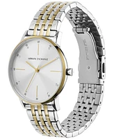 A|X Armani Exchange Women's Three Hand Two-Tone Stainless Steel Watch 36mm and Bracelet Set