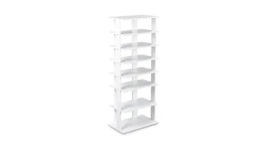 Slickblue 7-Tier Dual 14 Pair Shoe Rack Free Standing Concise Shelves Storage