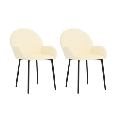 Dining Chairs 2 pcs Cream Faux Leather