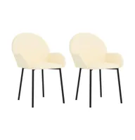 Dining Chairs 2 pcs Cream Faux Leather