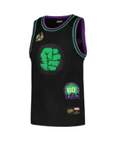 Big Boys Black The Hulk Marvel 60th Anniversary Basketball Jersey