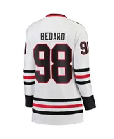 Women's Fanatics Connor Bedard White Chicago Blackhawks Away Premier Breakaway Player Jersey