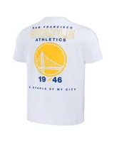 Men's Nba x Staple White Distressed Golden State Warriors Home Team T-shirt