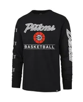 Men's '47 Brand Black Detroit Pistons 2023/24 City Edition Triplet Franklin Long Sleeve T-shirt