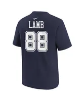 Preschool Boys and Girls Nike CeeDee Lamb Navy Dallas Cowboys Player Name Number T-shirt