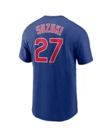 Men's Nike Seiya Suzuki Royal Chicago Cubs Player Name and Number T-shirt