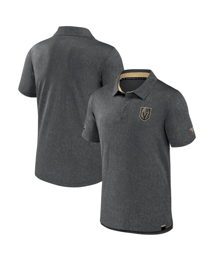 Men's Fanatics Gray Vegas Golden Knights Authentic Pro Jacquard Polo Shirt