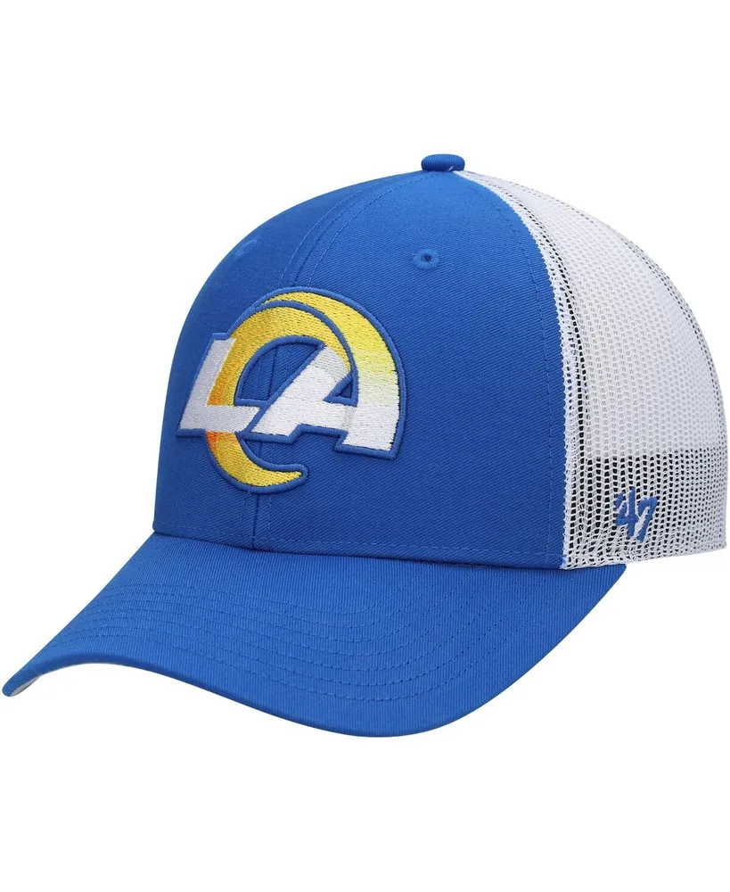 Big Boys '47 Brand Royal, White Los Angeles Rams Adjustable Trucker Hat