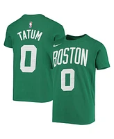 Big Boys Nike Jayson Tatum Kelly Green Boston Celtics Logo Name and Number Performance T-shirt