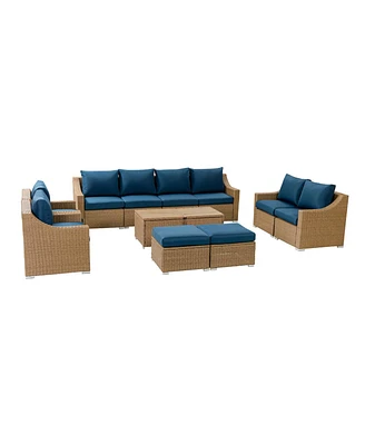 Simplie Fun Rudna Rattan 10 - Person Seating Group With Cushions