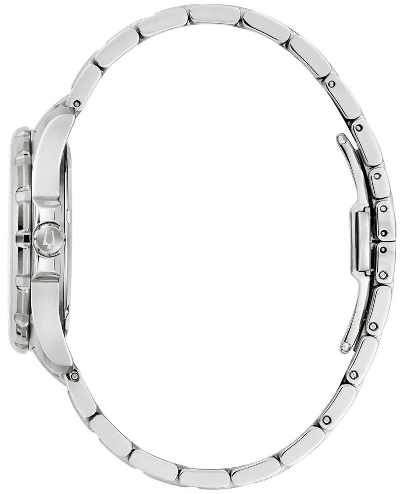 Bulova Women's Marine Star Diamond Accent Stainless Steel Bracelet Watch 36mm - Silver