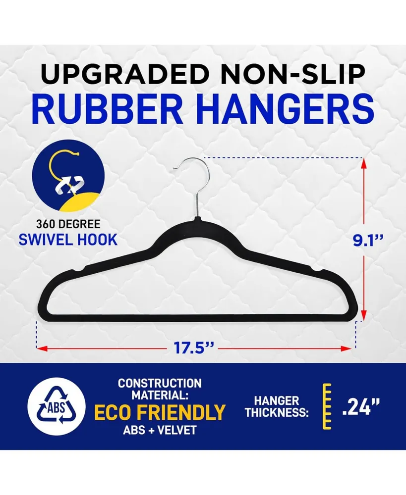 Bakken Swiss Lifemaster Premium Quality Velvet Non-Slip Clothes Hangers