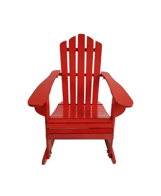 Simplie Fun Reclining Wooden Outdoor Rocking Adirondack Chair