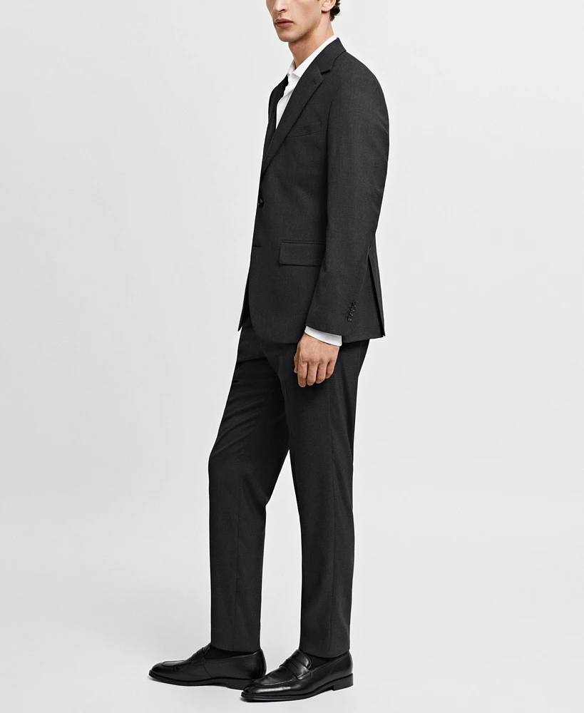 Mango Men's Slim-Fit Check Wool Suit Blazer