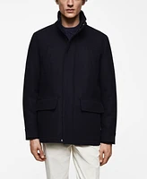 Mango Men's Pockets Detail Short Wool Coat