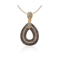 Suzy Levian Sterling Silver Cubic Zirconia Triple Row Tear Drop Dangle Pendant Necklace