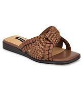 Nine West Women's Olson Slip-On Square Toe Flat Sandals