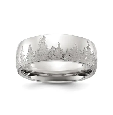 Chisel Stainless Steel Laser Tree Design Band Ring