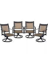 Mondawe Aluminum Outdoor Patio Swivel Dining Arm Chair (Set of