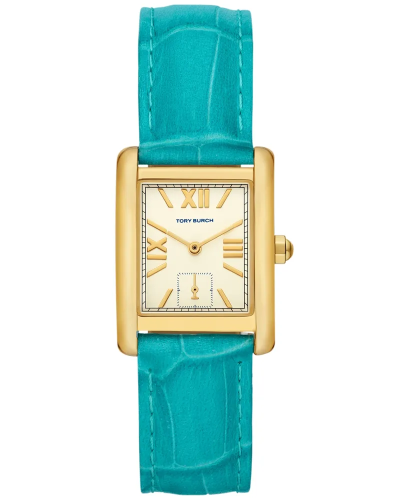 Tory Burch Women's The Eleanor Blue Leather Strap Watch 25mm