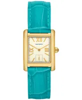 Tory Burch Women's The Eleanor Blue Leather Strap Watch 25mm