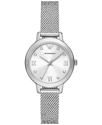 Emporio Armani Women's Stainless Steel Mesh Bracelet Watch 32mm - Silver