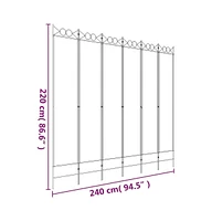 vidaXL 6-Panel Room Divider Anthracite 94.5"x86.6" Fabric