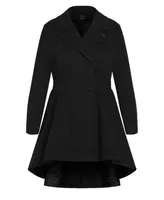 City Chic Women's Hi Lo Frill Coat