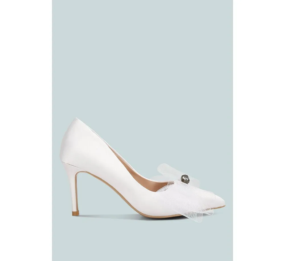 Women Odette Diamante Embellished Bow Stiletto Pumps